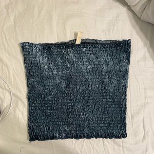 Blue velvet tube top